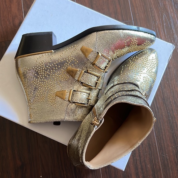 CHLOÉ Susanna Studded Ankle Boots grey glitter - Picture 6 of 8